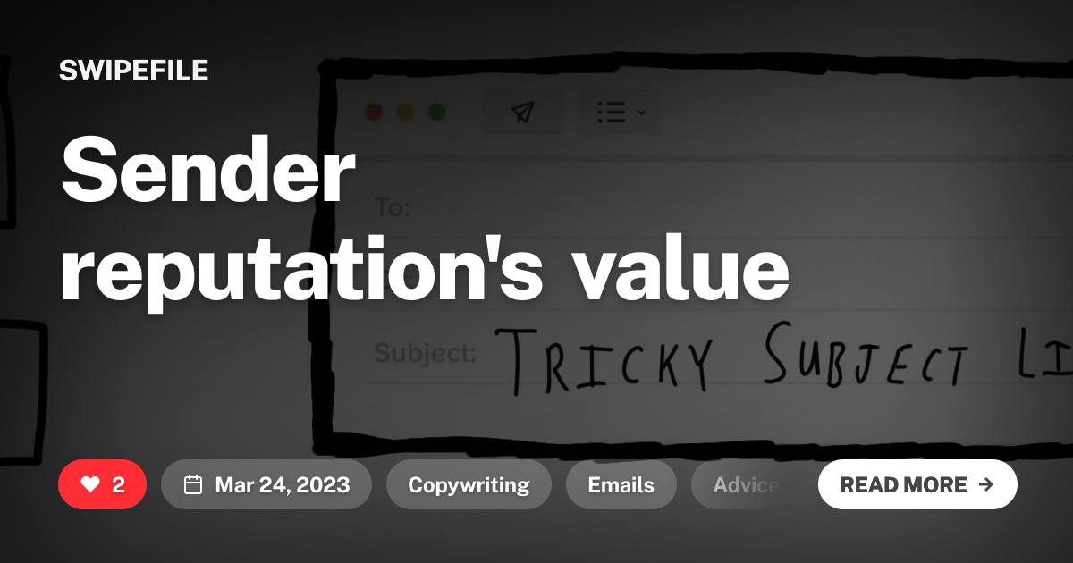 Sender reputation&#x27;s value