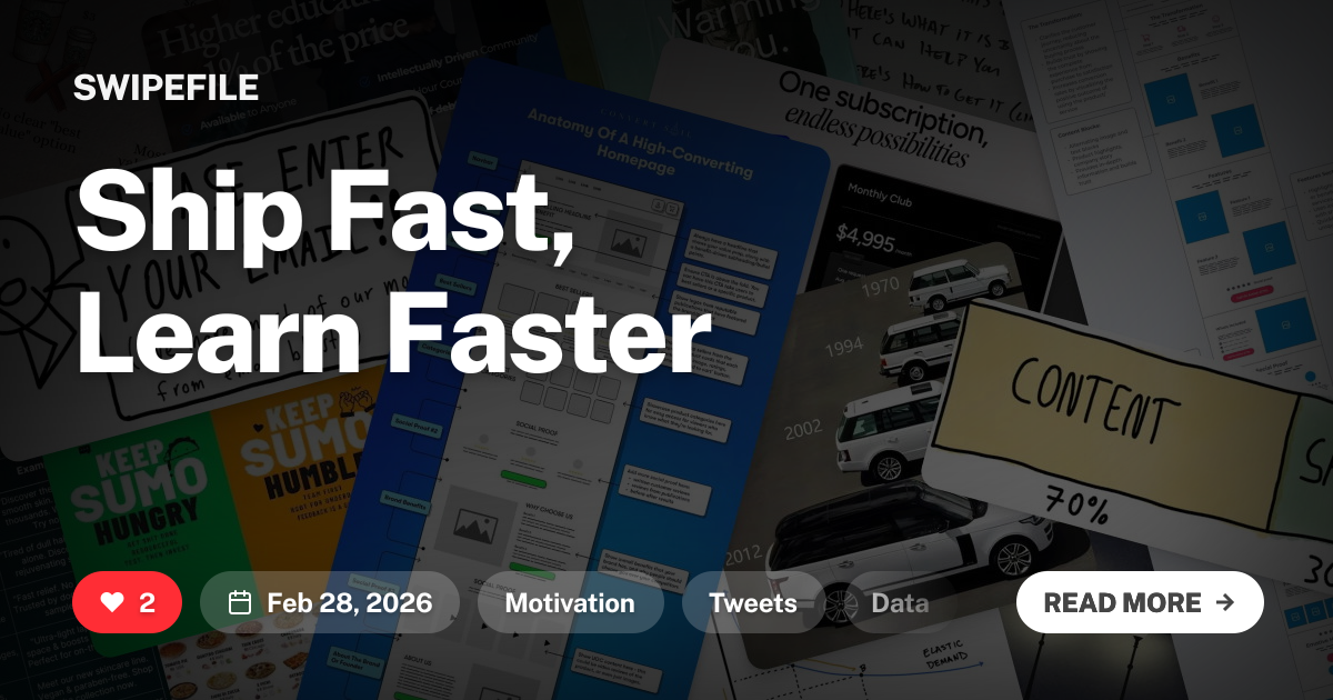 Ship Fast, Learn Faster