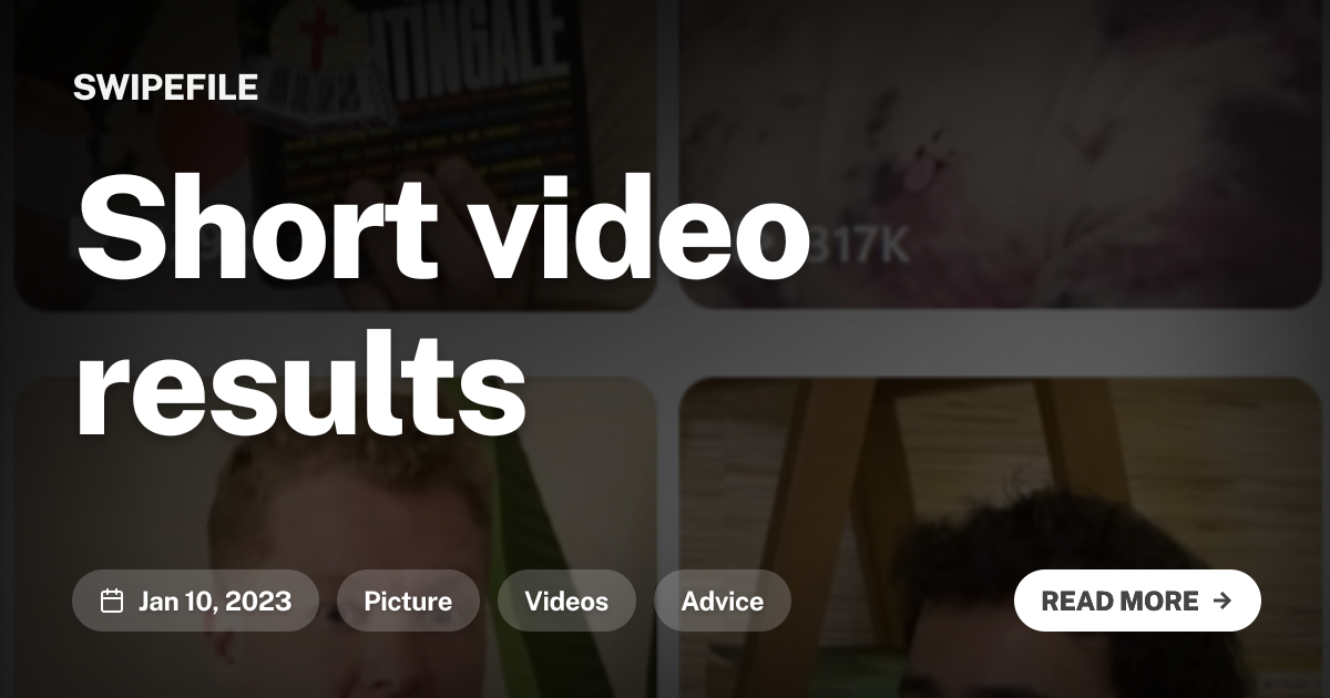 Short video results