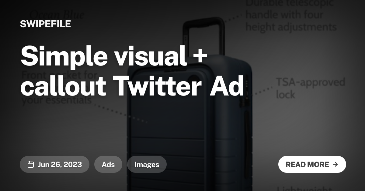 Simple visual + callout Twitter Ad