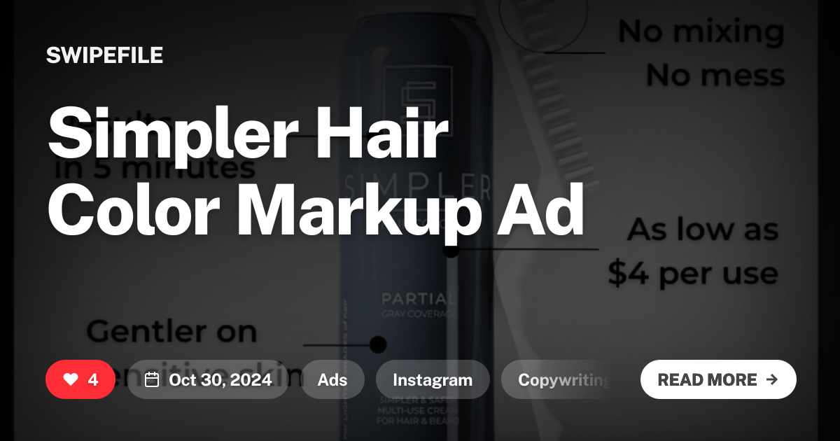 Simpler Hair Color Markup Ad