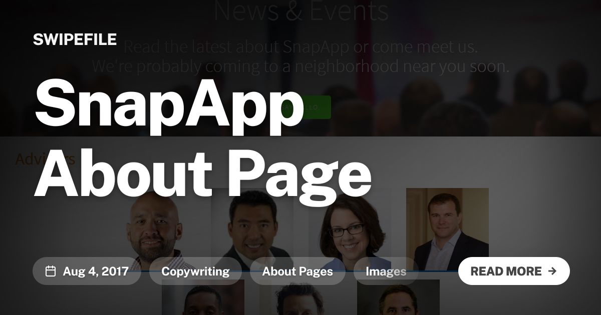 SnapApp About Page | Swipefile