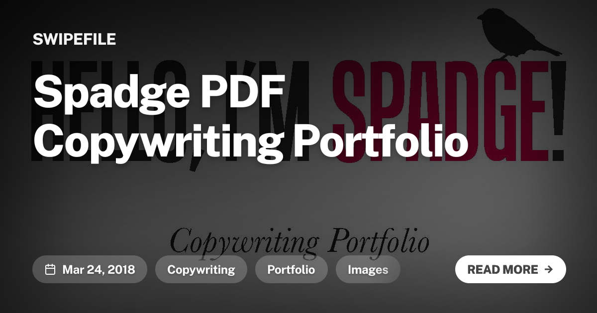 Copywriting Swipe File.pdf Spadge PDF Copywriting Portfolio | Swipefile
