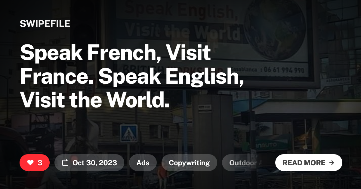 Speak French, Visit France. Speak English, Visit the World.
