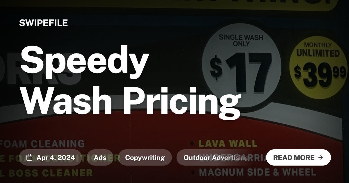 Speedy Wash Pricing