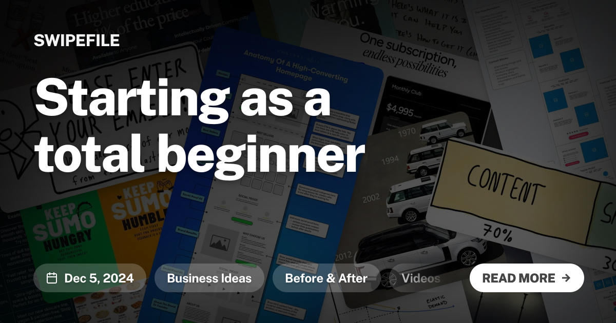 Starting as a total beginner