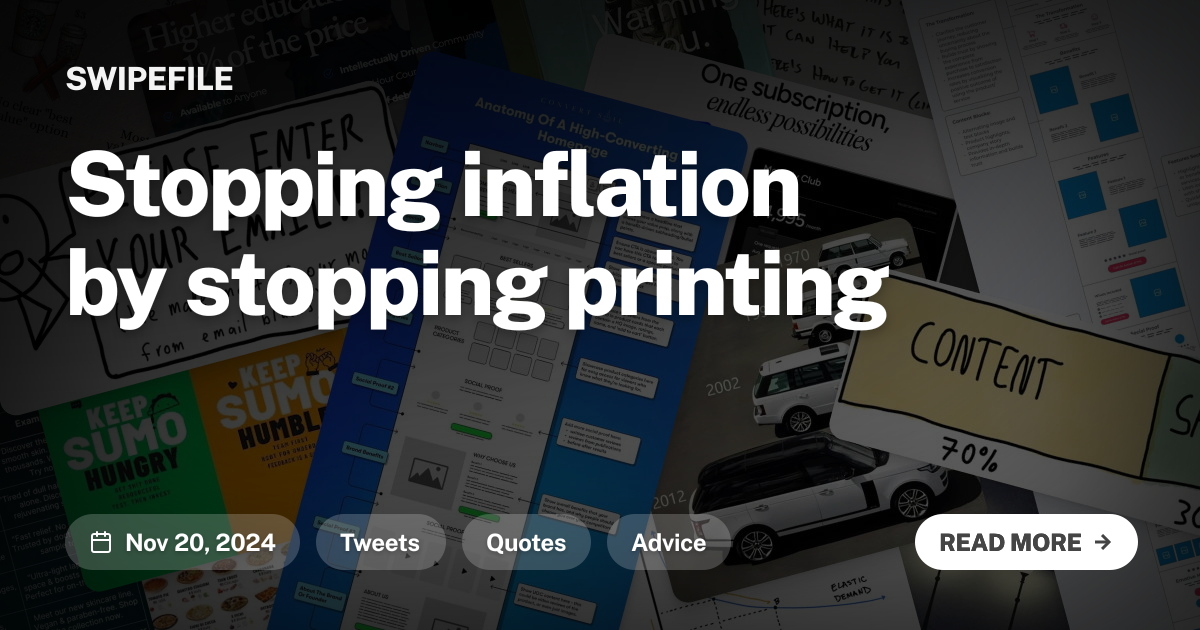 Stopping inflation by stopping printing