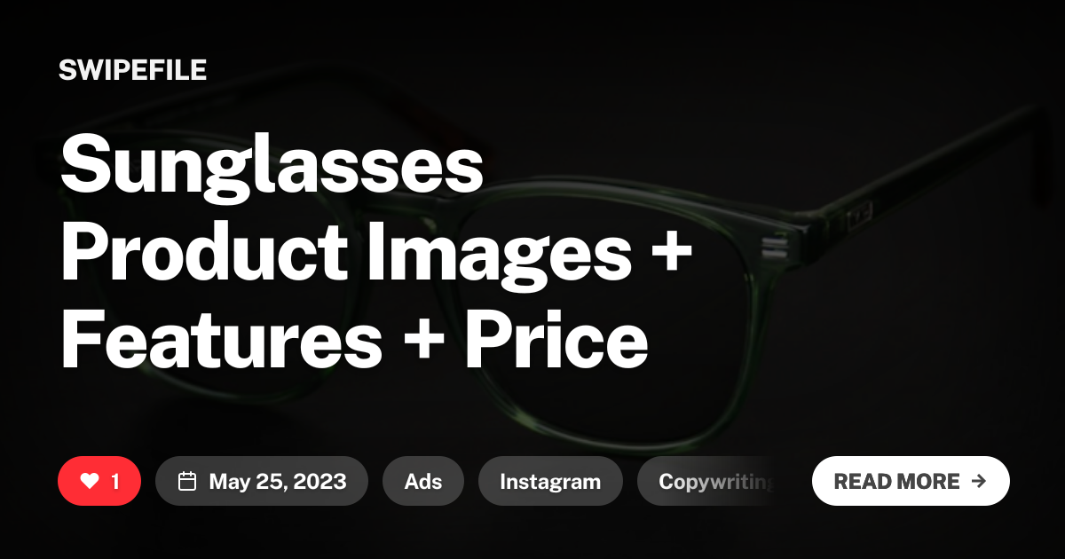 Sunglasses Product Images + Features + Price