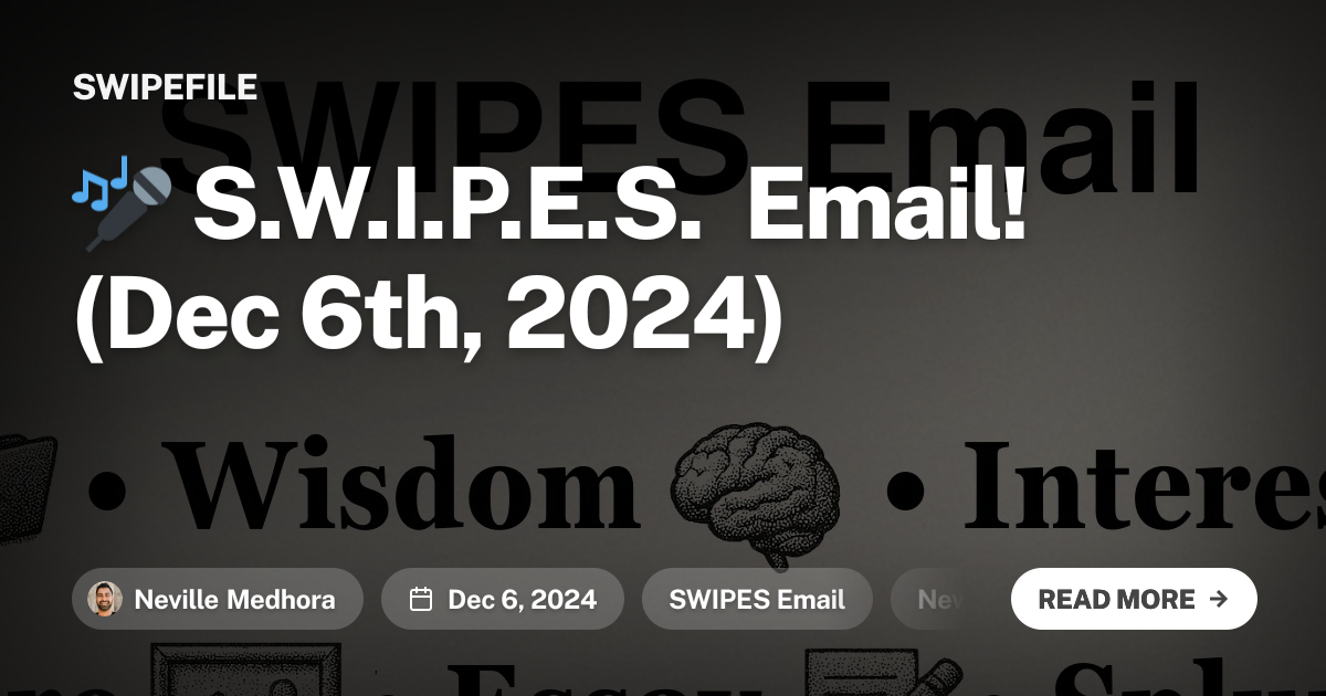 🎤 S.W.I.P.E.S. Email! (Dec 6th, 2024)