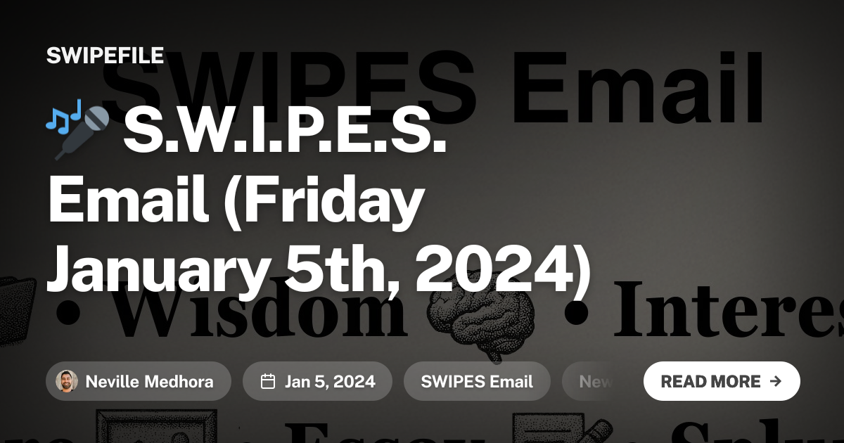 🎤 S.W.I.P.E.S. Email (Friday January 5th, 2024)
