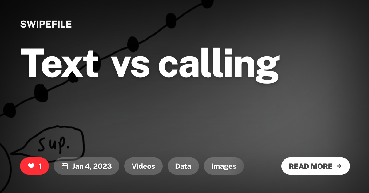Text vs calling | SwipeFile