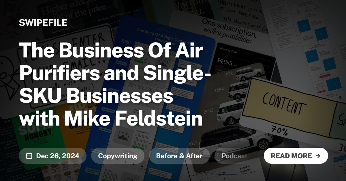 The Business Of Air Purifiers and Single-SKU Businesses with Mike Feldstein