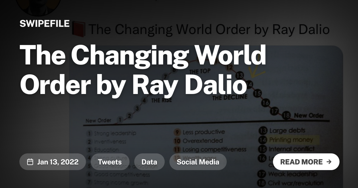 The Changing World Order by Ray Dalio | Swipefile