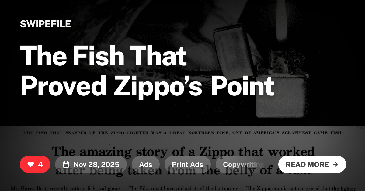 Swipe Fish The Fish That Proved Zippo’s Point | Swipefile