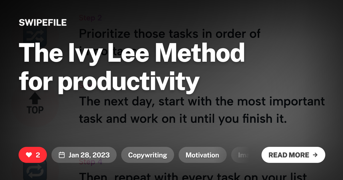 The Ivy Lee Method for productivity