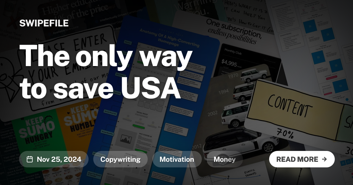 The only way to save USA