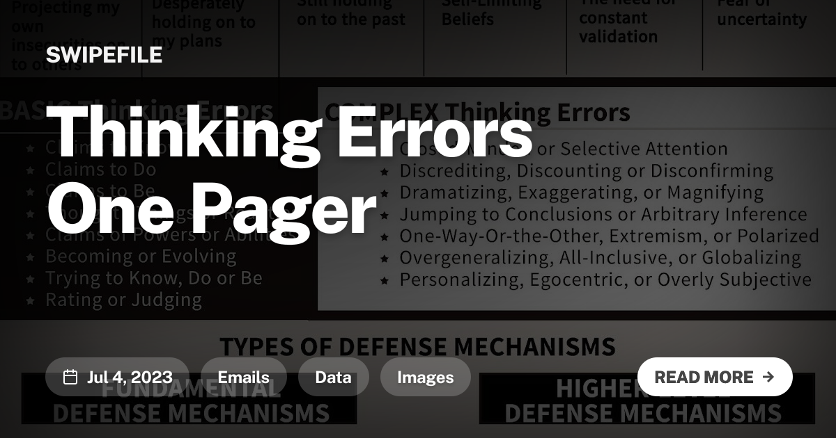 Thinking Errors One Pager