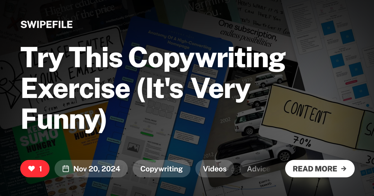 Try This Copywriting Exercise (It&#x27;s Very Funny)
