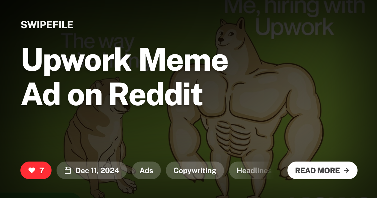 Upwork Meme Ad on Reddit