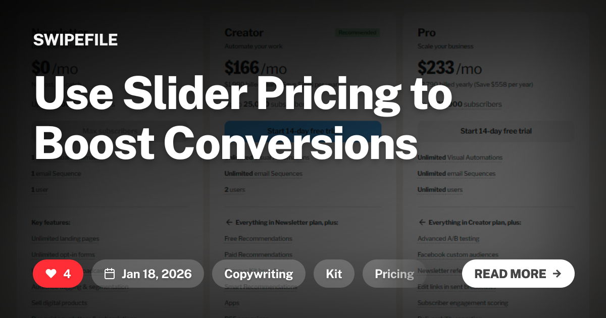 Use Slider Pricing to Boost Conversions | Swipefile