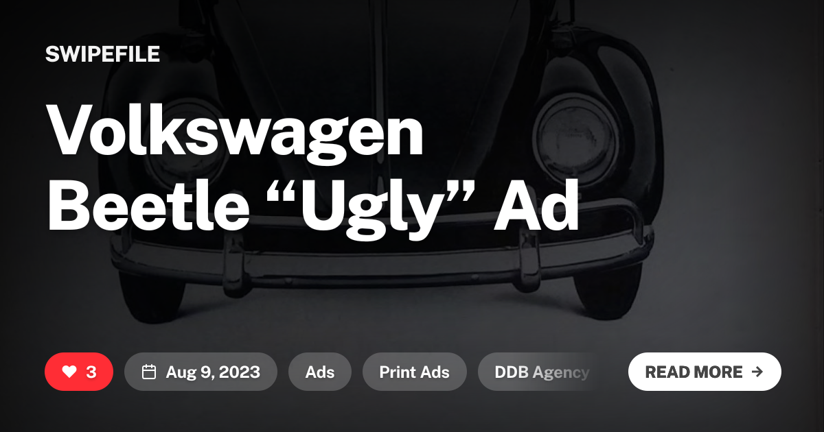 Volkswagen Beetle “Ugly” Ad