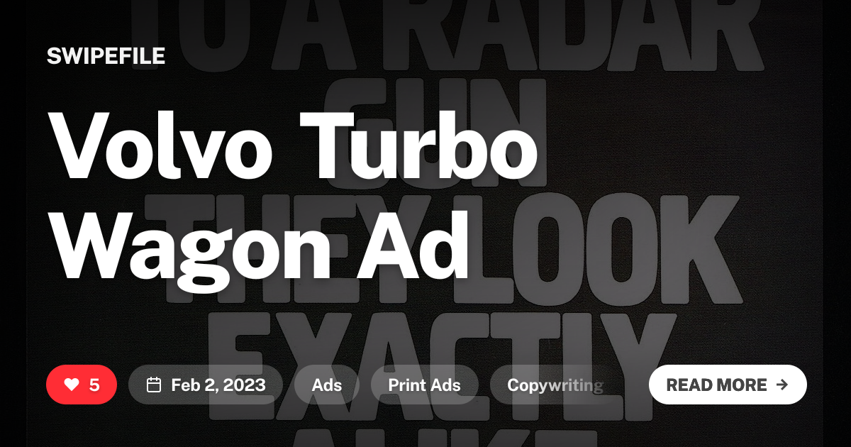 Volvo Turbo Wagon Ad