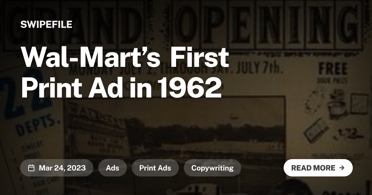 Wal-Mart’s First Print Ad in 1962