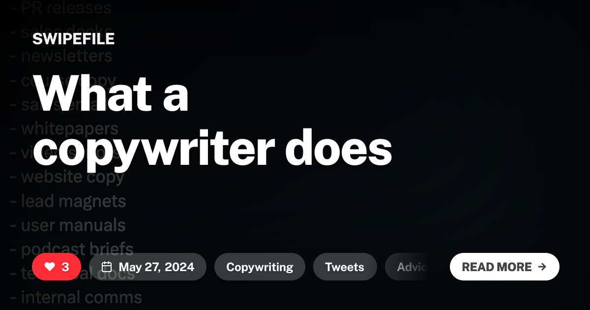 What a copywriter does