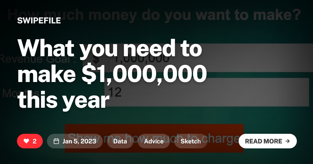 What you need to make $1,000,000 this year