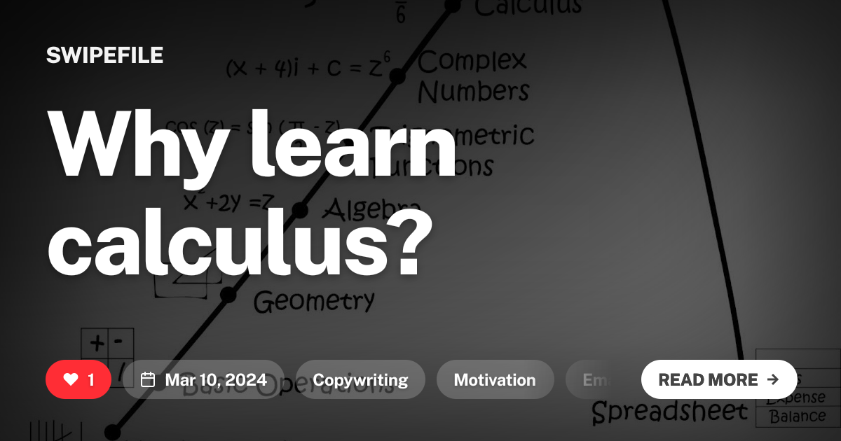 Why learn calculus?