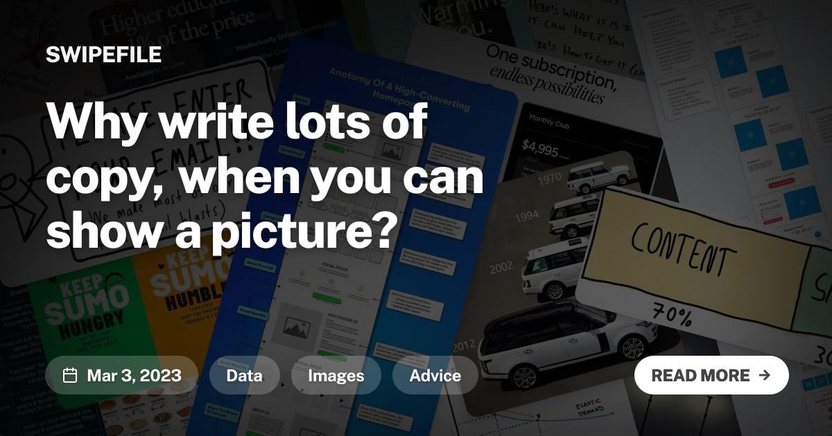 Why write lots of copy, when you can show a picture?