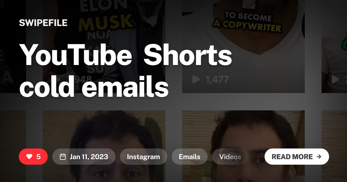 YouTube Shorts cold emails