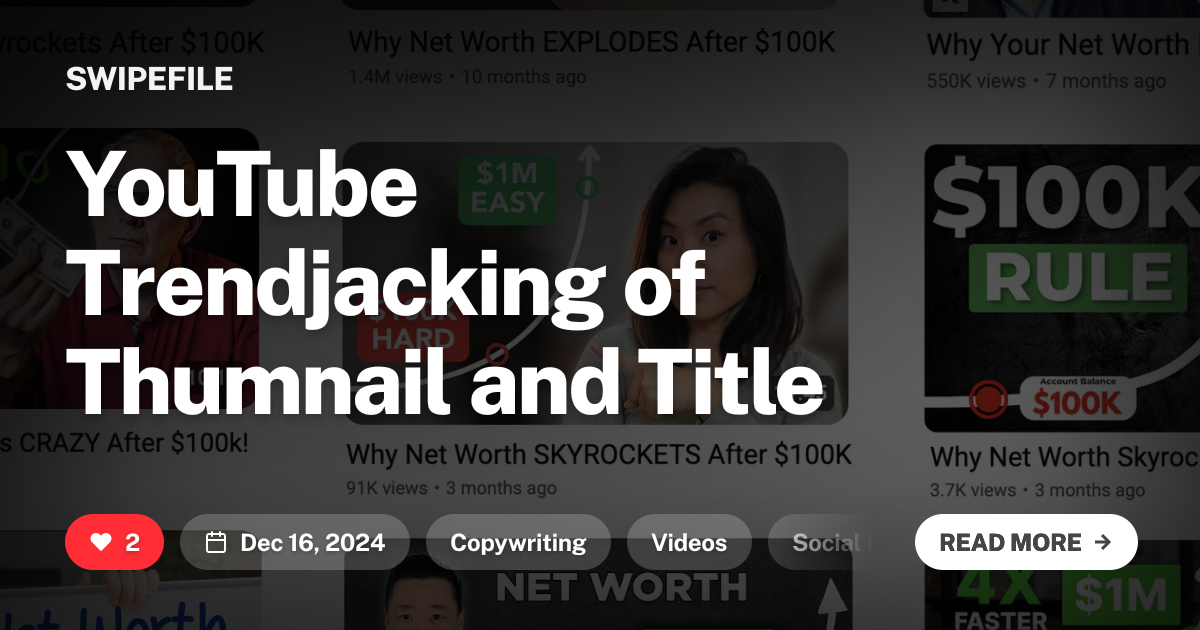 YouTube Trendjacking of Thumnail and Title