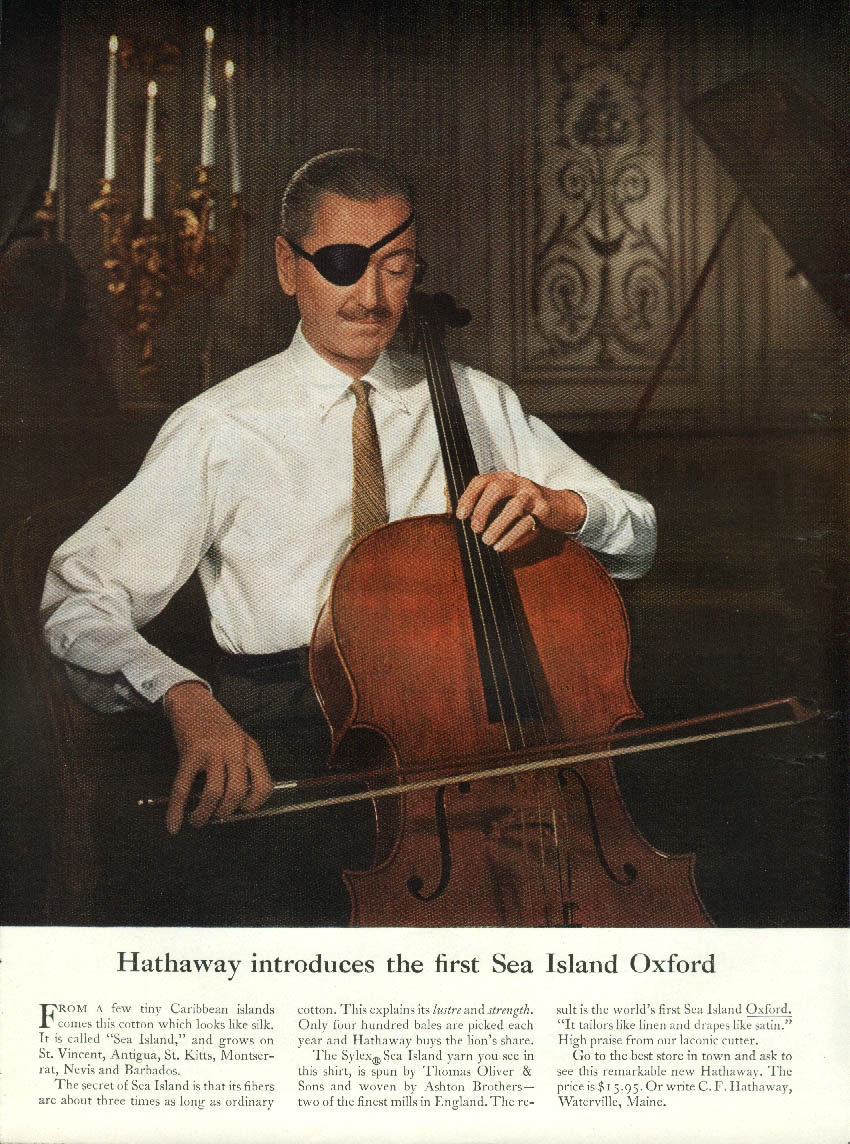 Man In The Hathway Shirt Ad Cello Violin