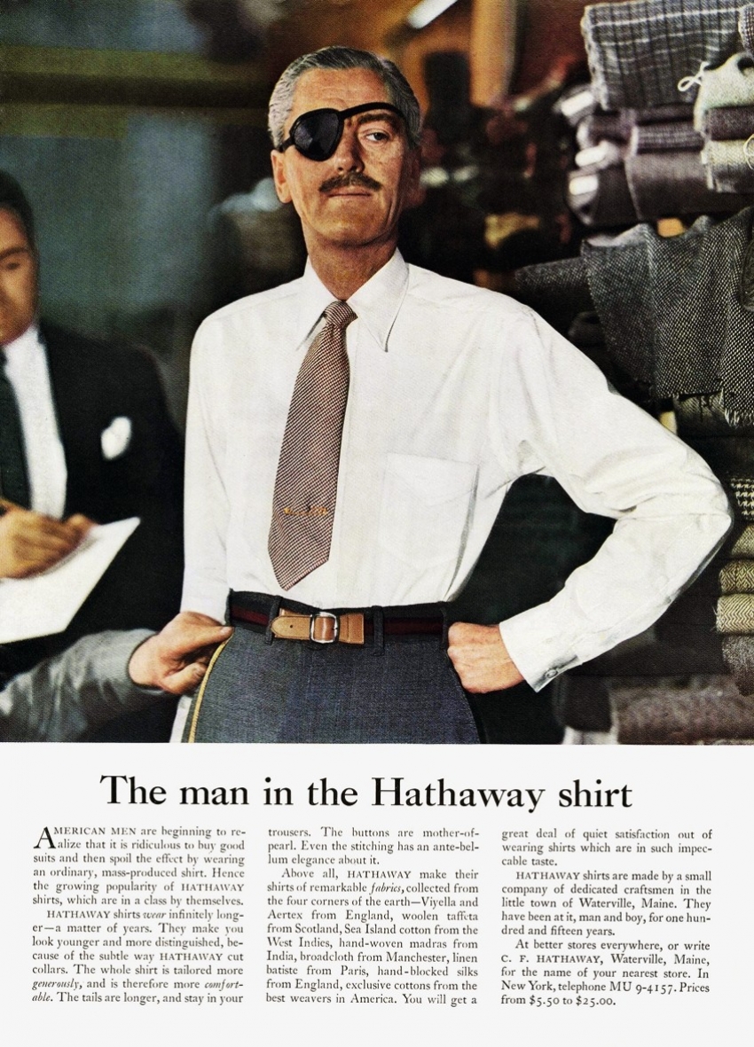Classic Man In The Hathway Shirt Ad with Eyepatch