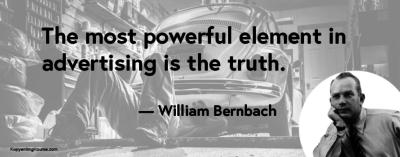 William Bernbach quote about the power of truth