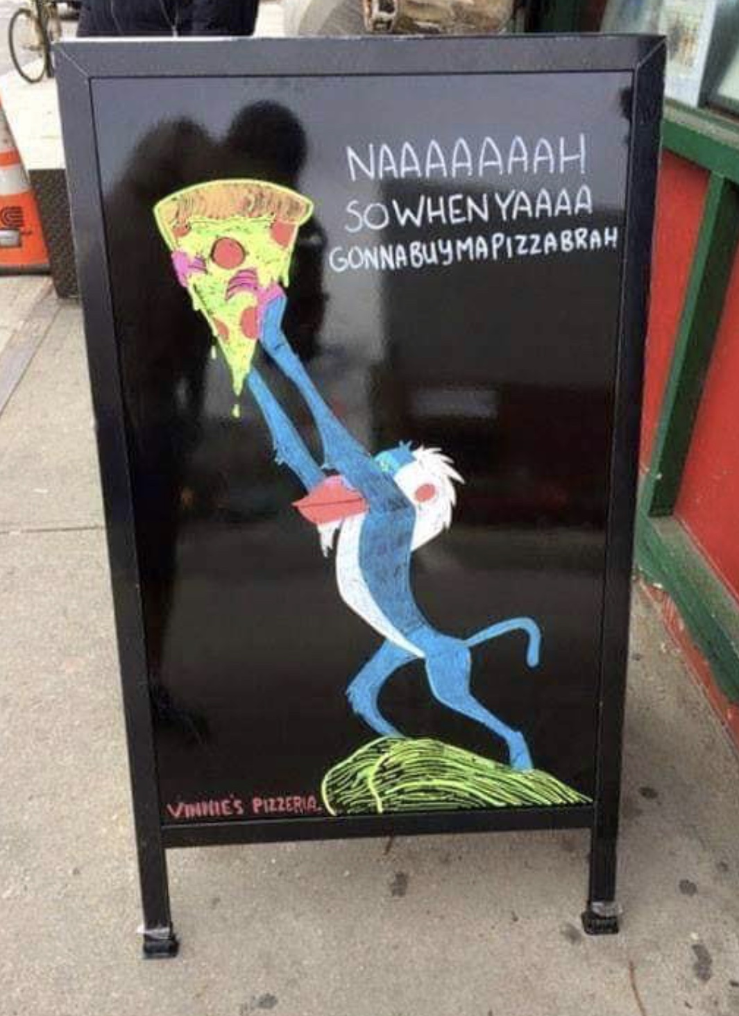 lion king pizza sign