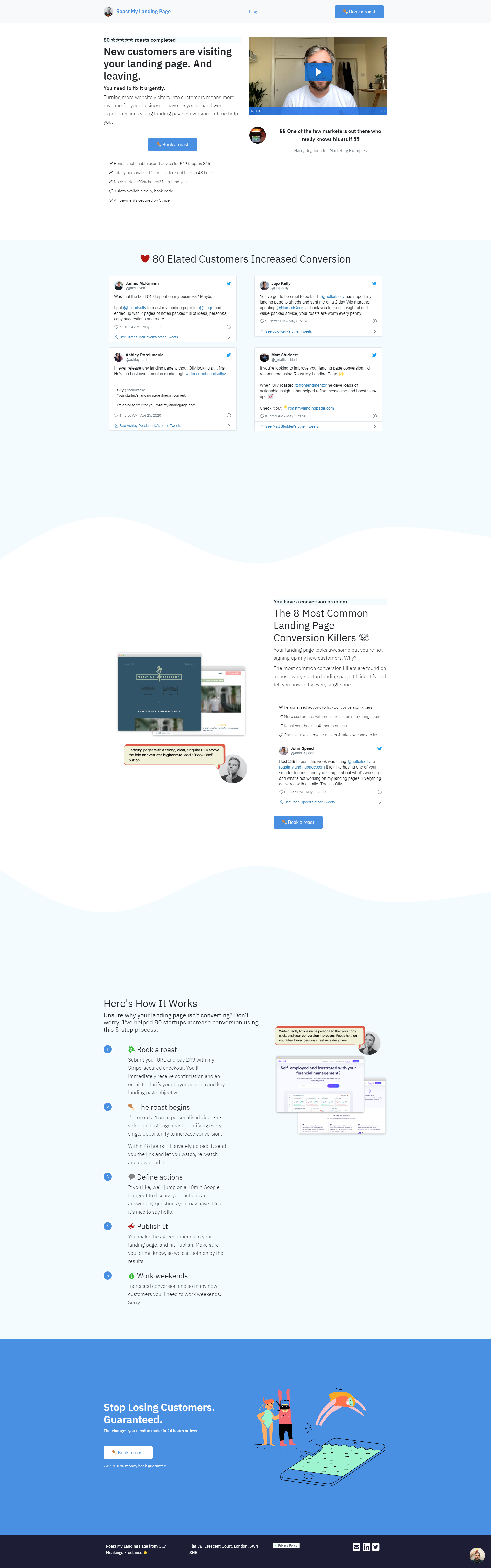roast my landing page home page