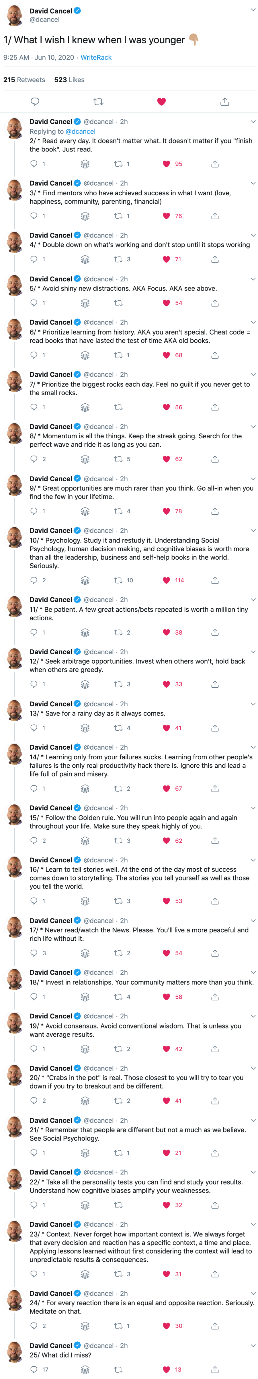 david cancel drift tweetstorm advice