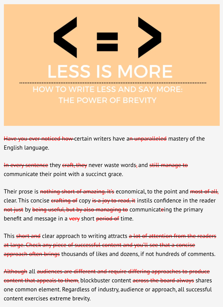 concise vs wordy copy