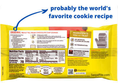 nestle toll house back of package cookie recipe