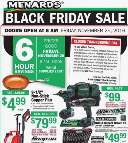 Menards Black Friday Newspaper Ad Swipe File