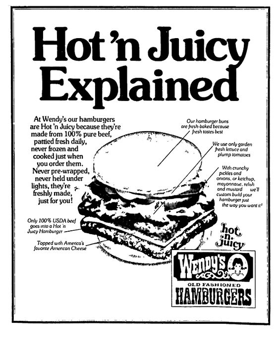 Wendy's hamburger call out