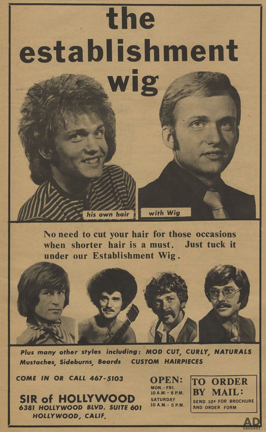 the wig establishment print ad