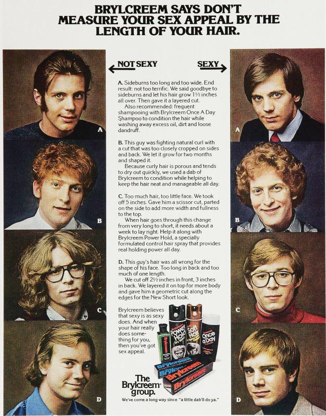 1973 Brylcreem Hair Length Ad - Swipe File