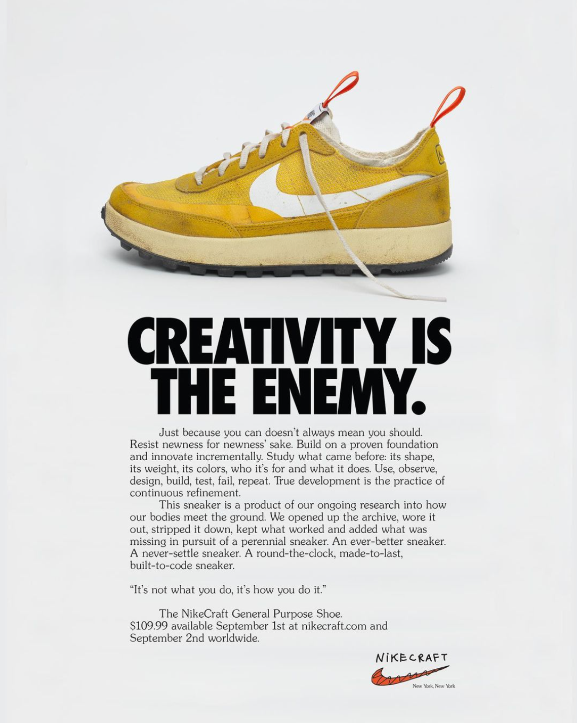 Creativity is the Enemy" Nike - Swipe File